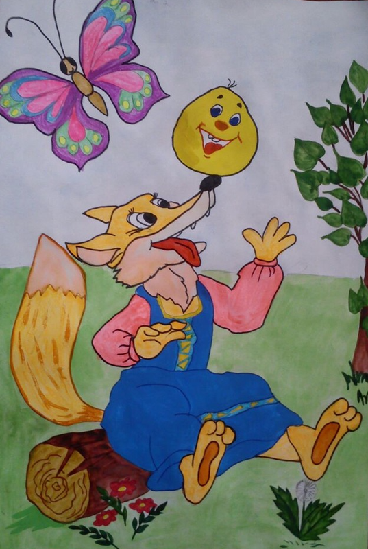 Детский рисунок - Колобок