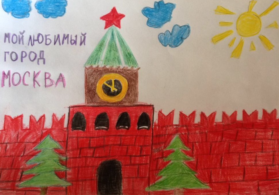 Детский рисунок - Спасская башня
