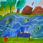 Рыбалка у речки, Милана Шептицкая, 6 лет