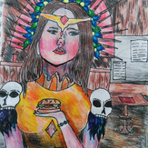 Рисунок "Эпатажная модель" на конкурс "Конкурс творческого рисунка “Свободная тема-2020”"