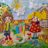 Рисунок "Кукутики в гостях у Курочки Рябы"