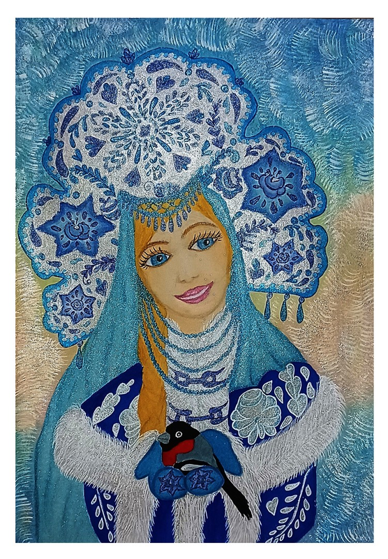 Детский рисунок - Снегурочка
