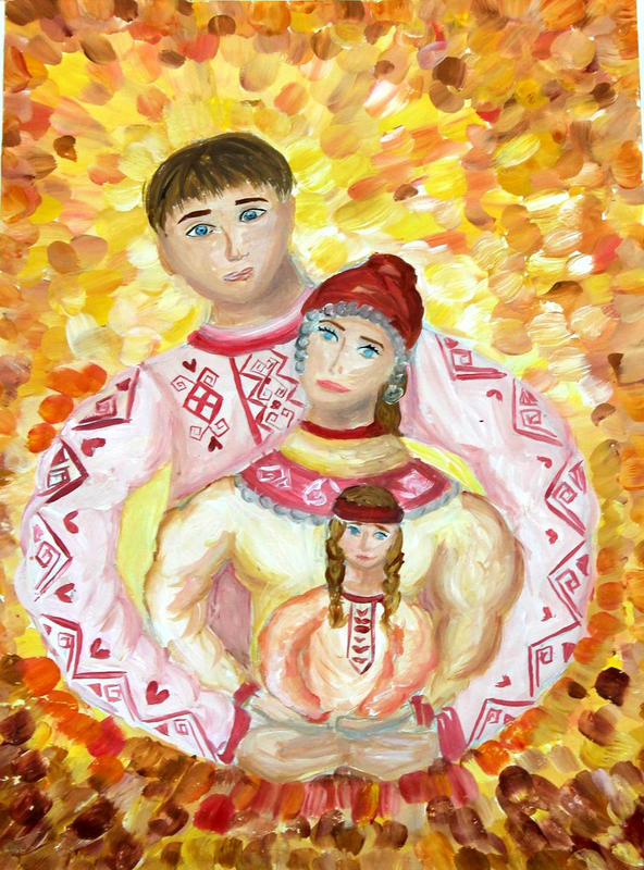 Детский рисунок - Тепло семьи