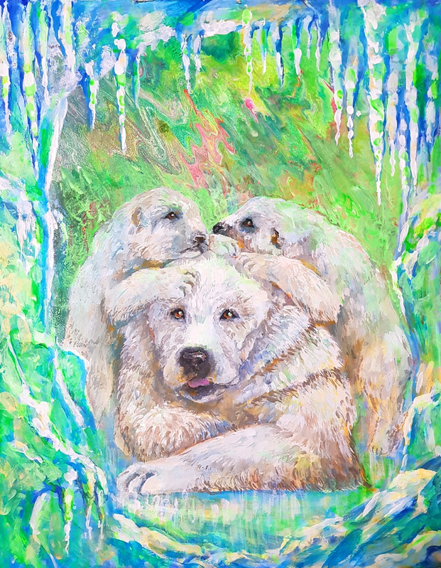 Детский рисунок - Северное сияние