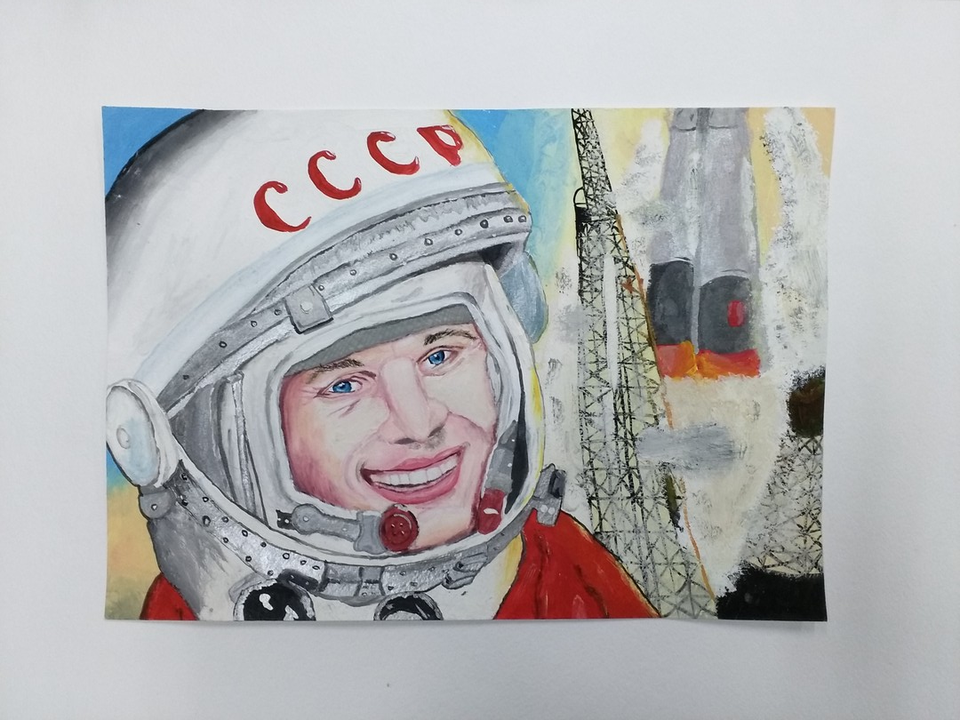 Детский рисунок - Юрий Гагарин