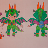 Рисунок "Беа Дракон" на конкурс "Конкурс рисунка по игре Brawl Stars - “Биби и Беа: Герой или злодей?”"