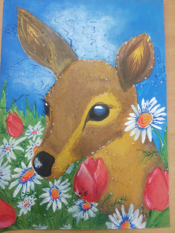 Детский рисунок - любимое животное