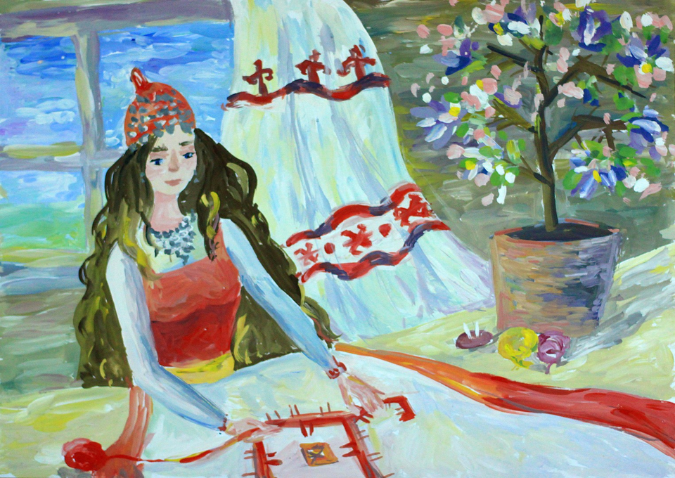 Детский рисунок - Мастерица