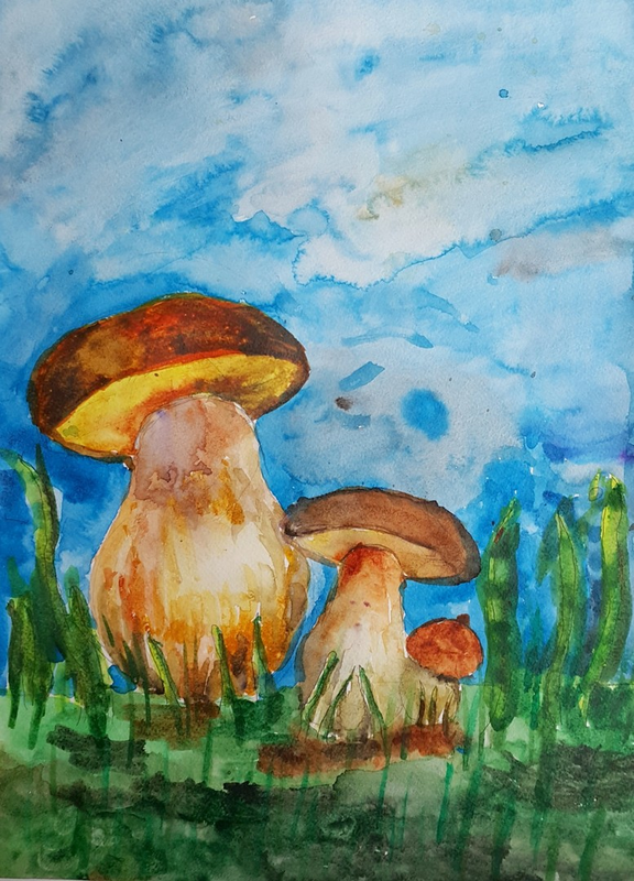 Детский рисунок - Грибки