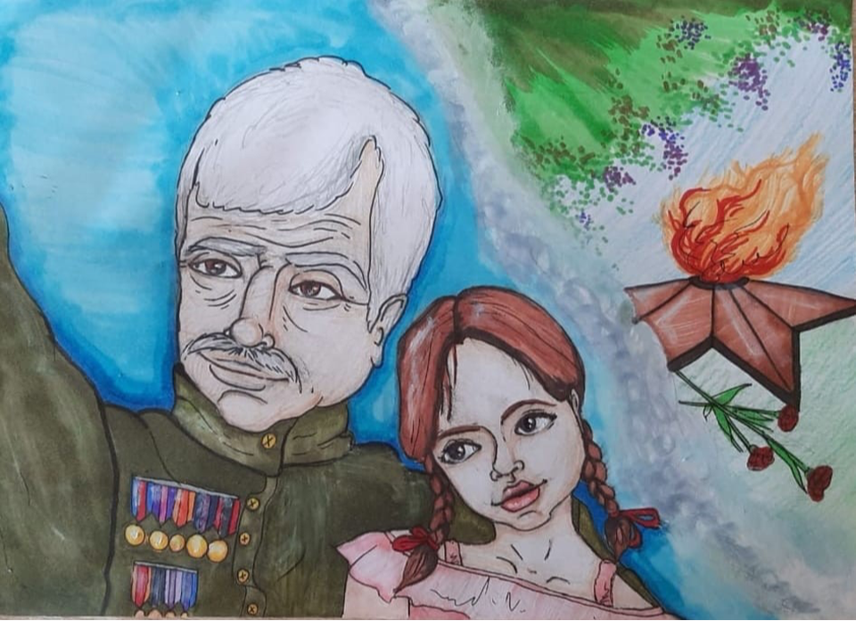 Детский рисунок - 9 мая День Победы