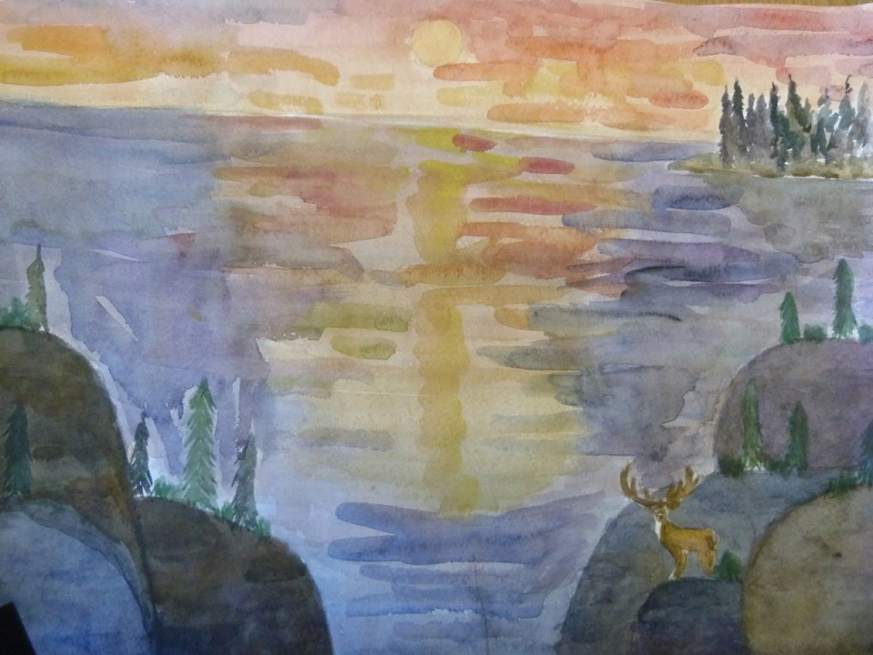 Детский рисунок - Закат