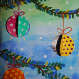 Рисунок "Еловая веточка" на конкурс "Конкурс рисунка "Новогоднее Настроение 2017""