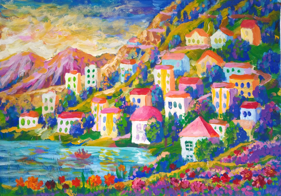 Детский рисунок - Любимый город