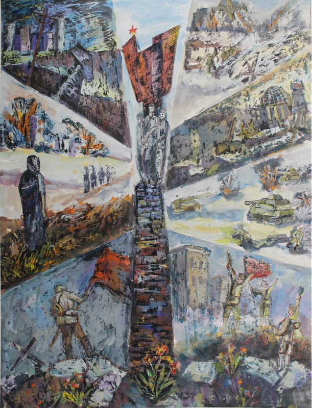 Детский рисунок - По дорогам войны