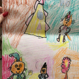 Рисунок "Осенняя прогулка котиков" на конкурс "Конкурс детского рисунка "Мультяшки 2017""