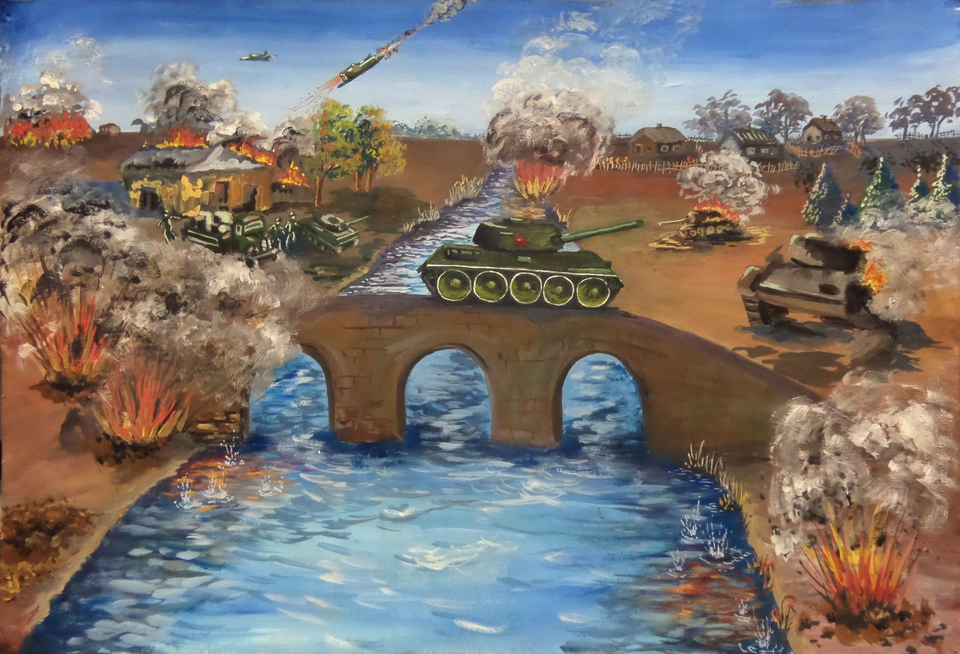 Детский рисунок - Жаркая битва