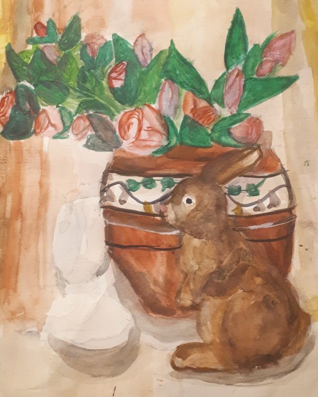 Детский рисунок - Пасхальный заяц
