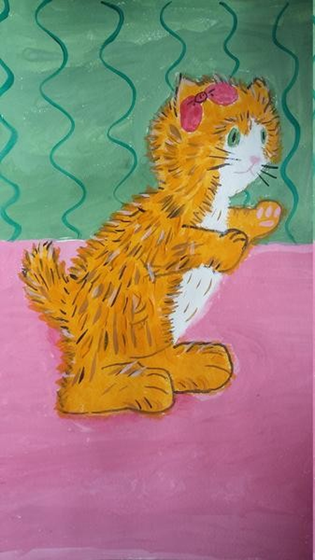 Детский рисунок - Котенок