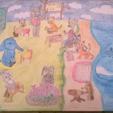 Рисунок "Школа на пляже" на конкурс "Супер-конкурс детского рисунка "Школа Зверят""