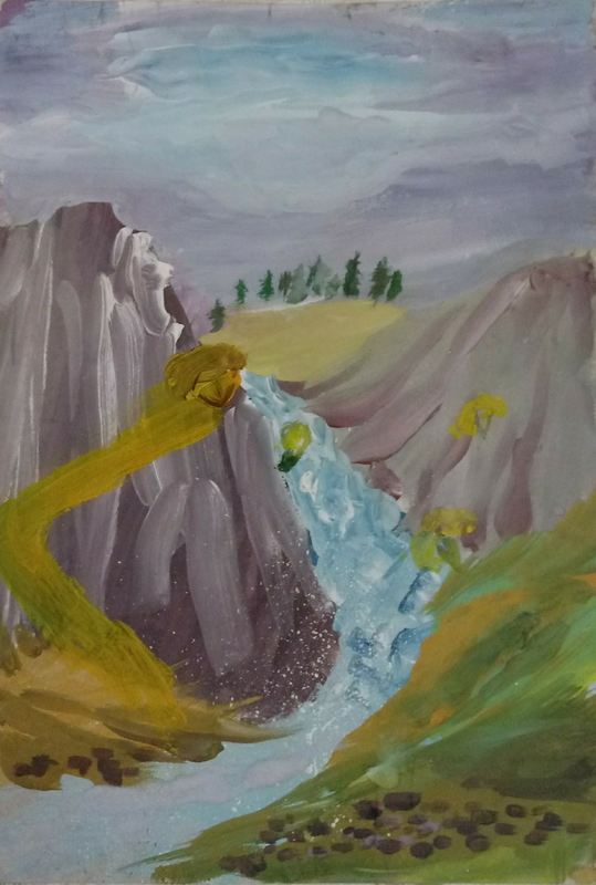 Детский рисунок - Водопад желаний