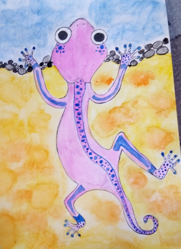 Детский рисунок - Ящерица