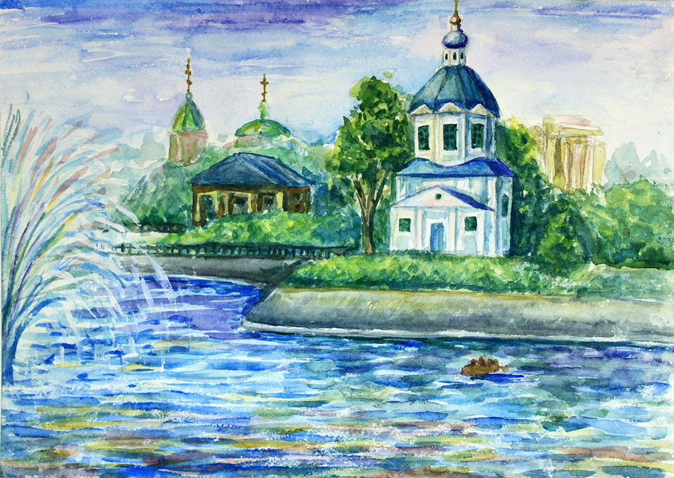 Детский рисунок - Родной город